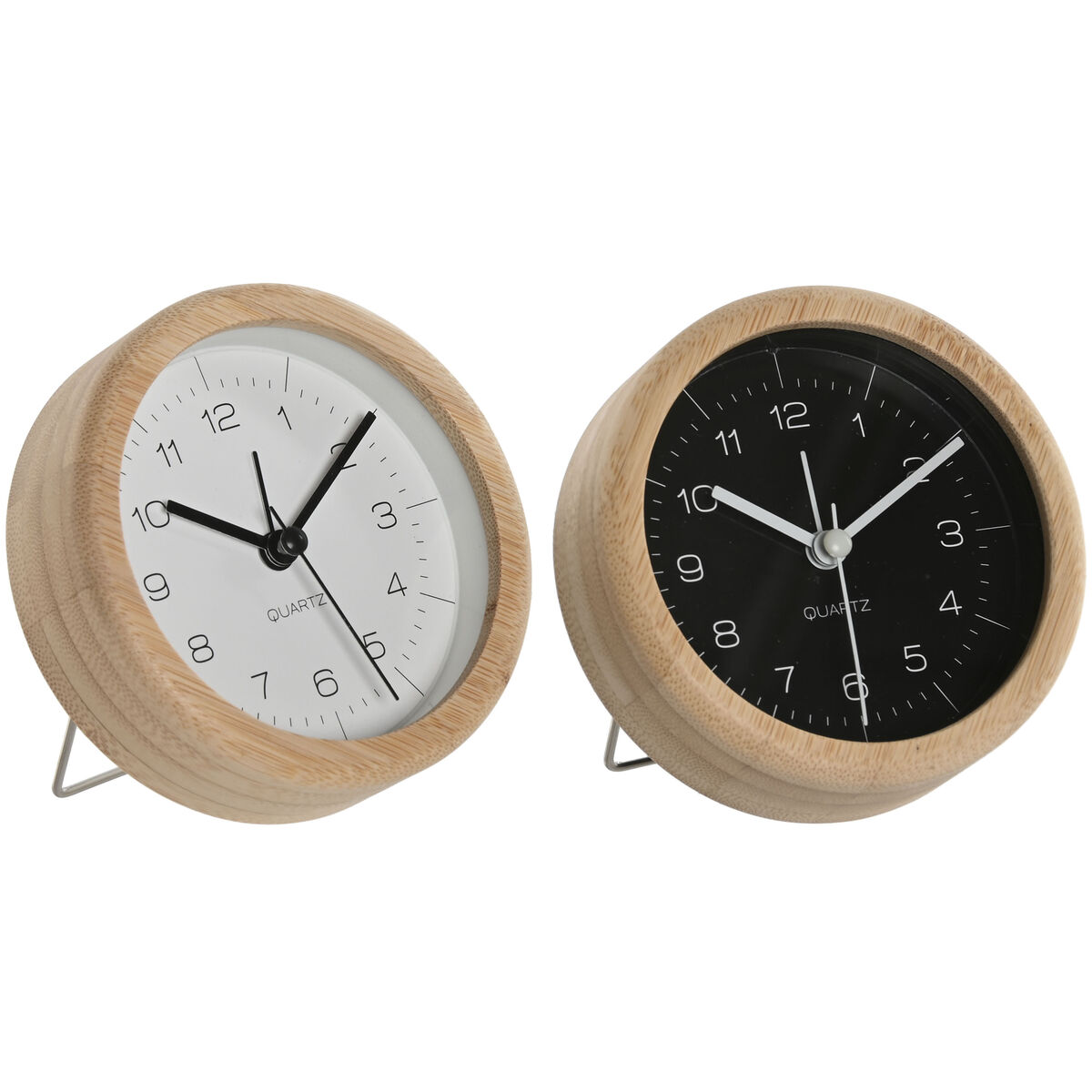 Reloj de Mesa Home ESPRIT Blanco Negro (2 Unidades)