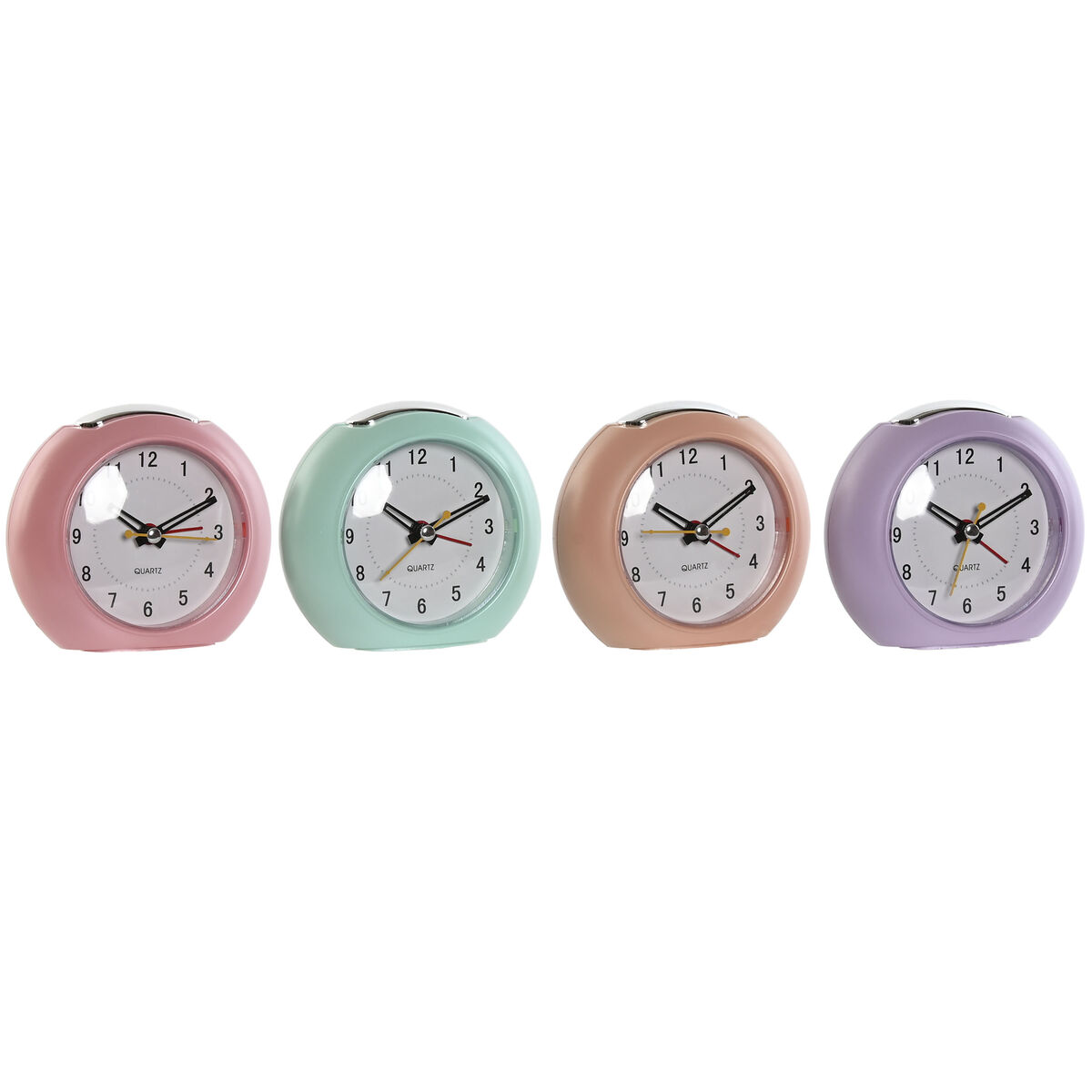 Reloj de Mesa Home ESPRIT Rosa Coral Menta Lila (4 Unidades)