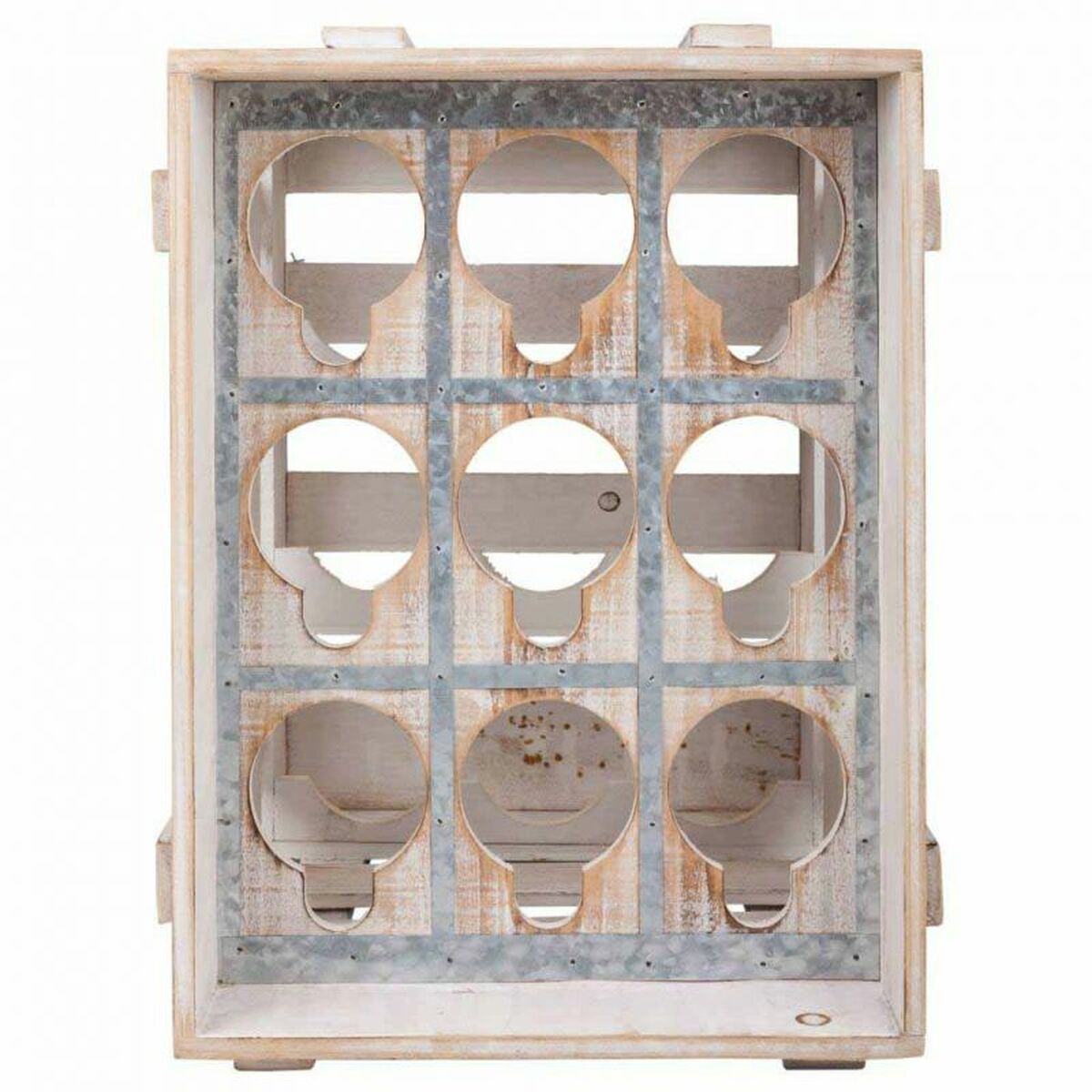 Botellero Alexandra House Living Natural Madera de abeto 43 x 32 x 33 cm 9 botellas Caja