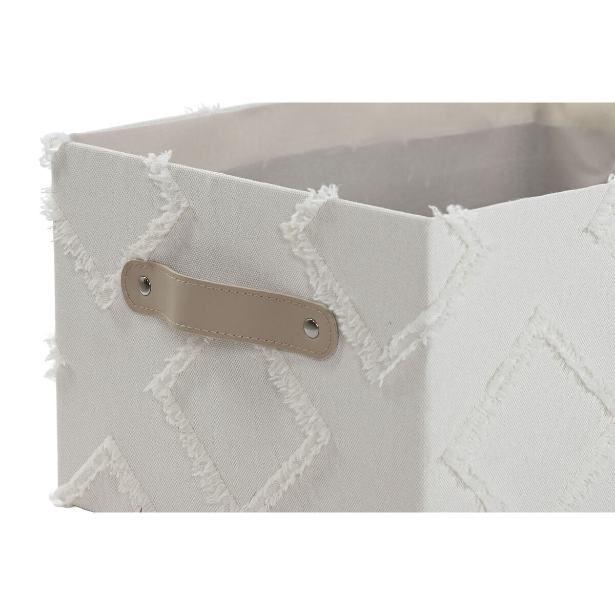 Juego de Cestas Home ESPRIT Gris Crema 35 x 25 x 18 cm 3 Piezas (2 Unidades)