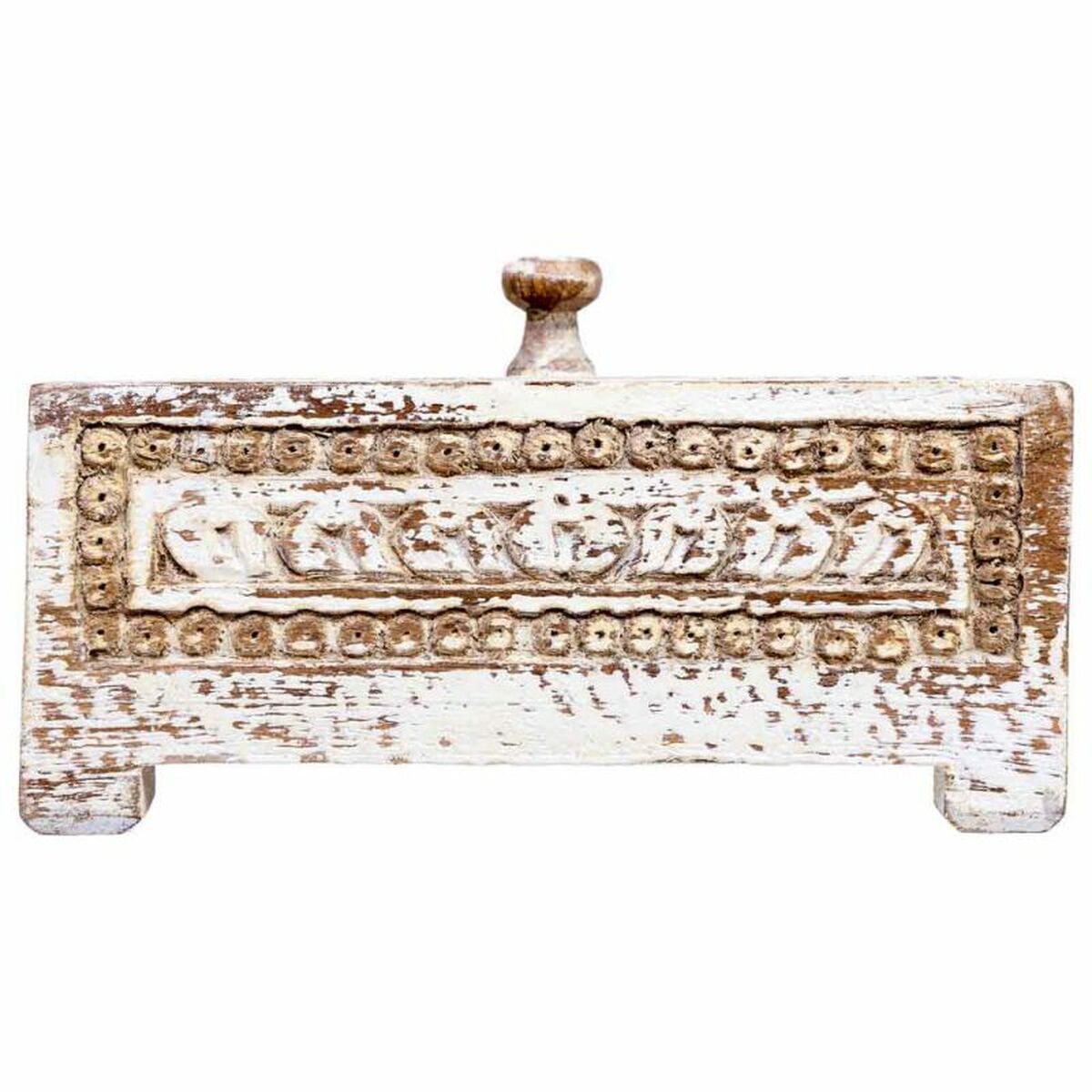 Caja-Joyero Alexandra House Living Blanco Gris Madera de mango 19 x 10 x 19 cm