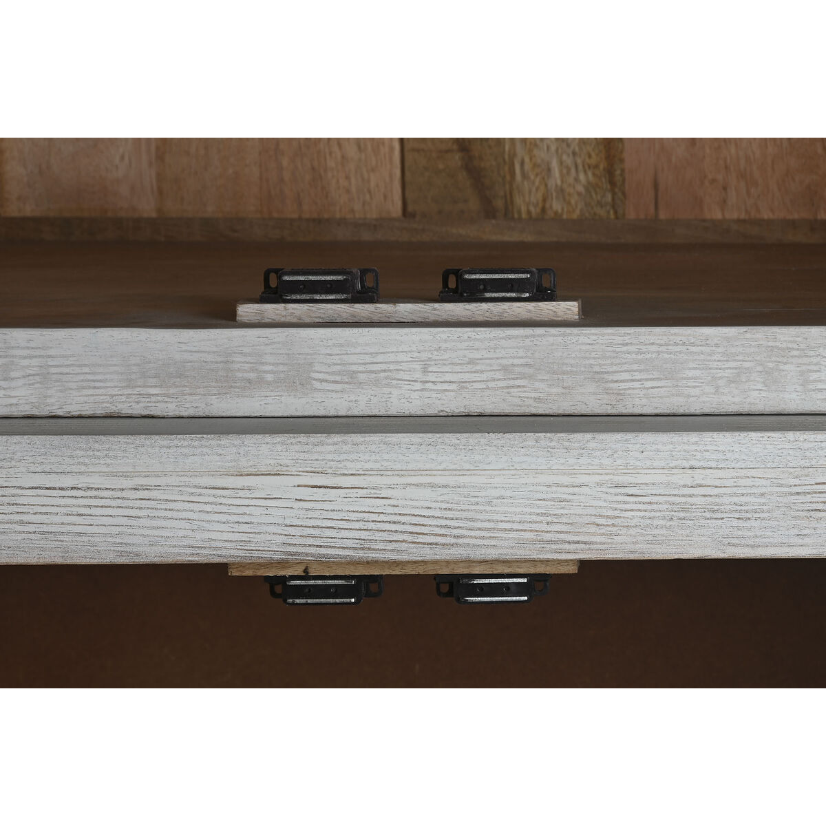 Vitrina Home ESPRIT Blanco Cristal Madera de mango 200 x 45 x 230 cm