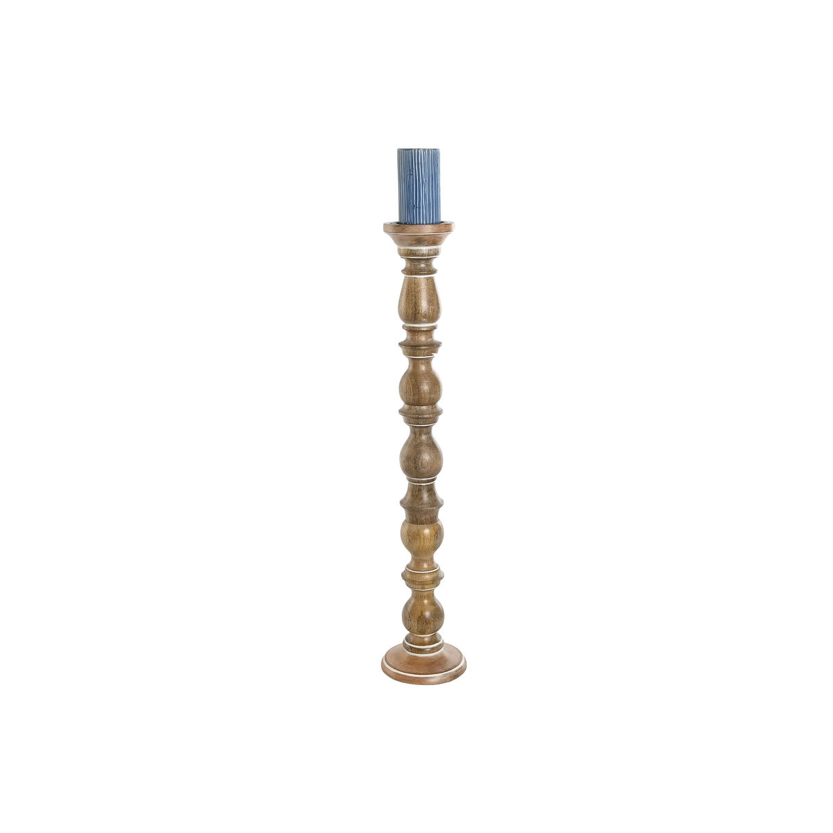 Candelabro Home ESPRIT Marrón Madera de mango Natural Romántico 15 x 15 x 76 cm