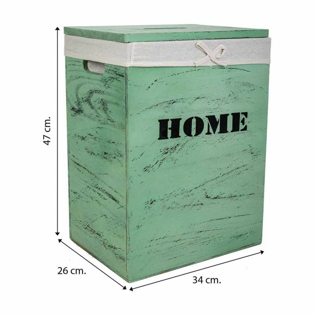 Cesto para la Ropa Sucia Alexandra House Living Verde Madera de Paulonia 30 x 54 x 40 cm 34 x 26 x 47 cm 2 Piezas