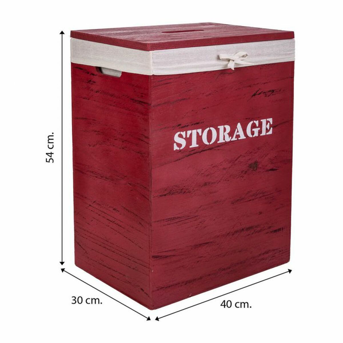 Cesto para la Ropa Sucia Alexandra House Living Rojo Madera de Paulonia 30 x 54 x 40 cm 34 x 26 x 47 cm 2 Piezas