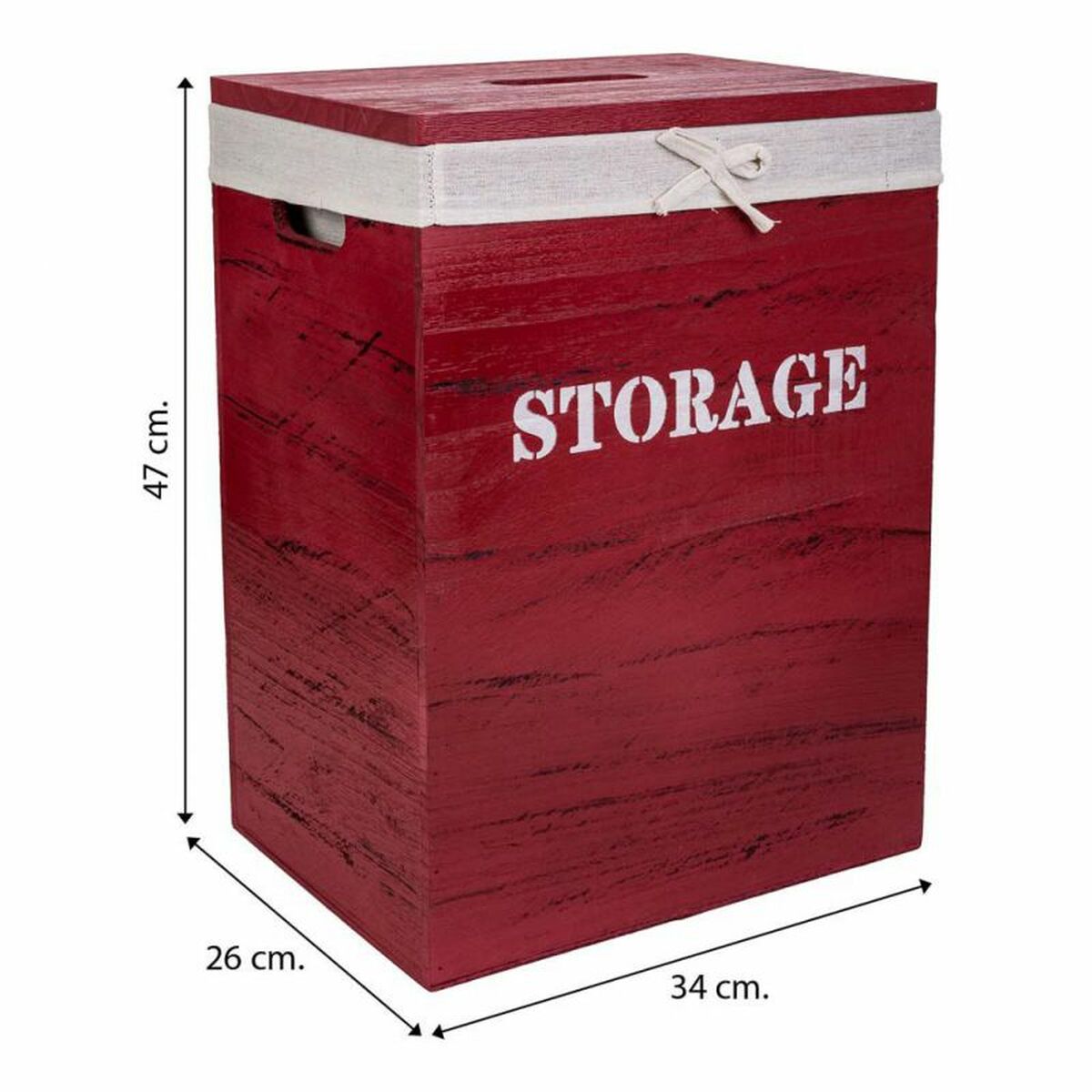 Cesto para la Ropa Sucia Alexandra House Living Rojo Madera de Paulonia 30 x 54 x 40 cm 34 x 26 x 47 cm 2 Piezas