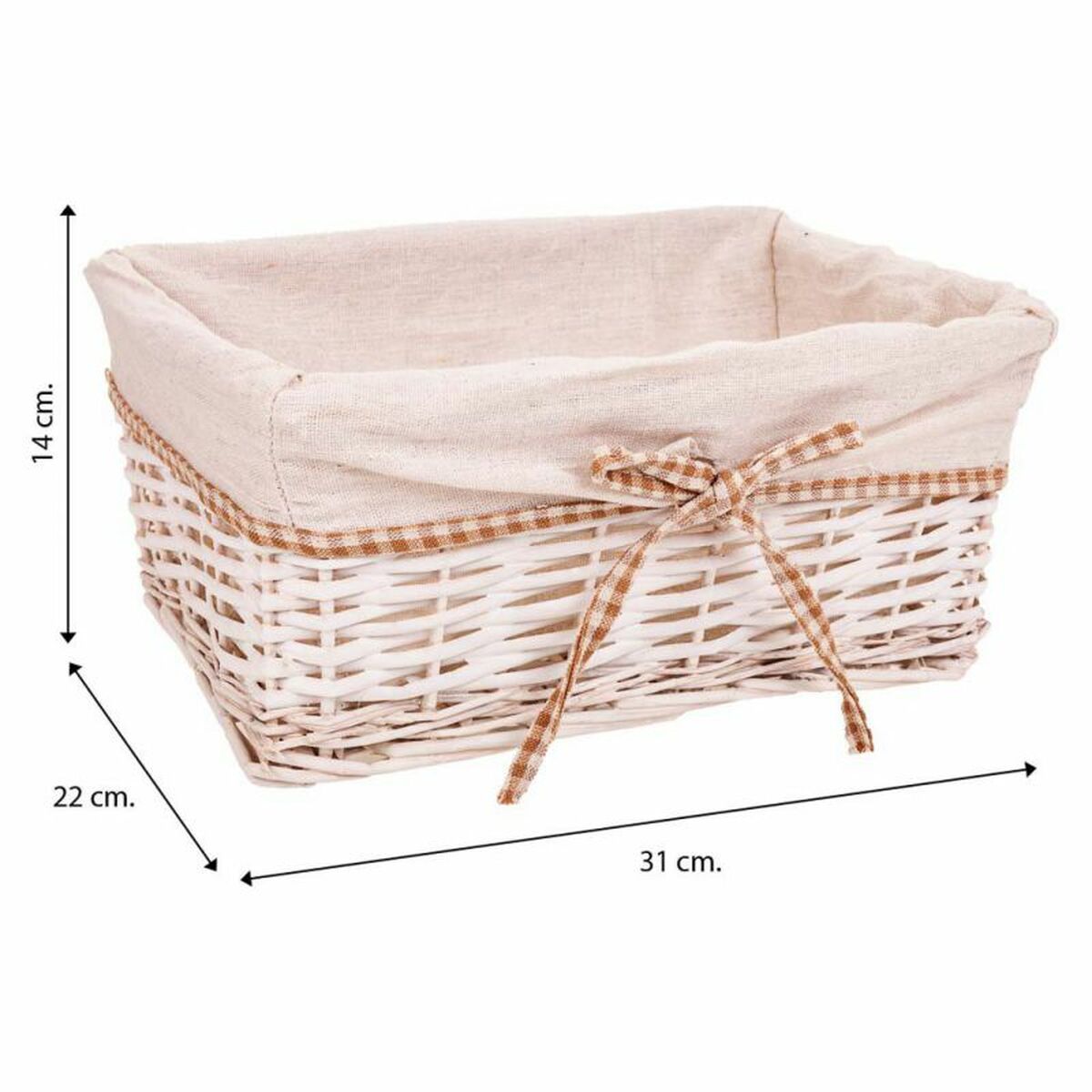 Juego de Cestos Alexandra House Living Mimbre Madera de sauce 31 x 17 x 41 cm 36 x 27 x 15 cm 31 x 22 x 14 cm 3 Piezas