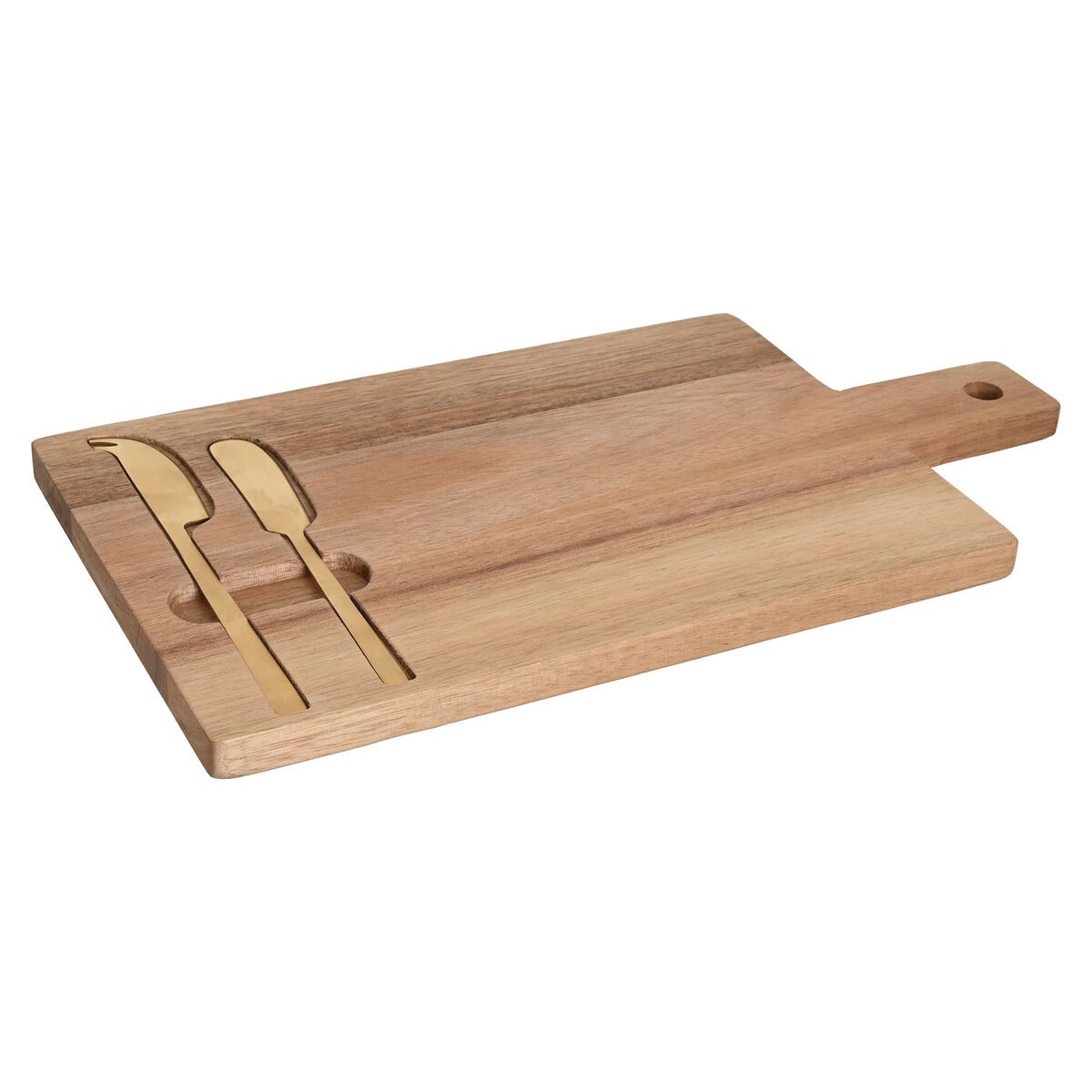 Tabla para cortar queso Home ESPRIT Acero Inoxidable Acacia 38 x 20 x 1,5 cm (3 Piezas)