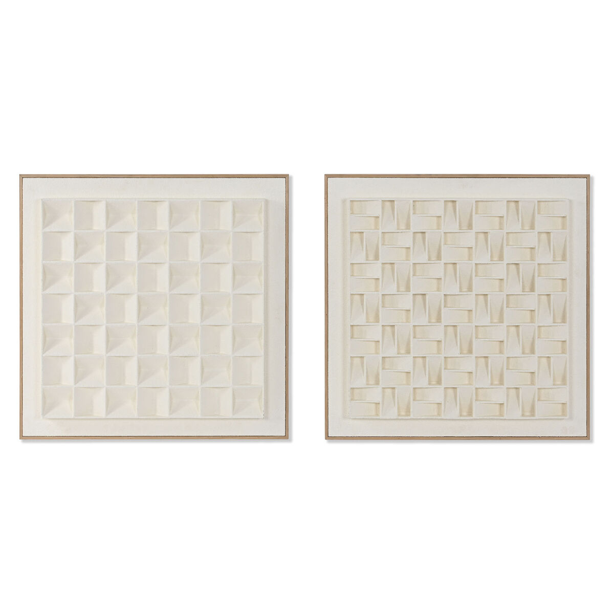 Cuadro 3D Home ESPRIT Yeso Madera MDF 60 x 7 x 60 cm