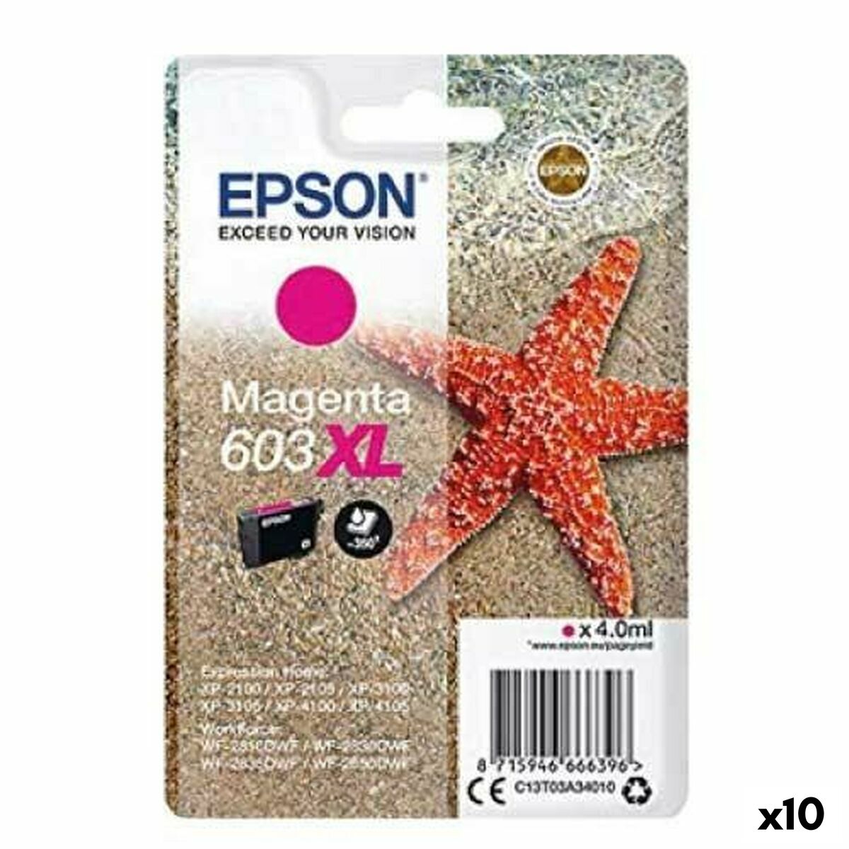 Cartucho de Tinta Original Epson 603 XL Magenta (10 Unidades)