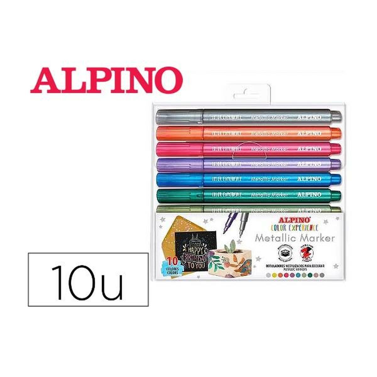 Set de Rotuladores Alpino Multicolor Metalizado 10 Unidades