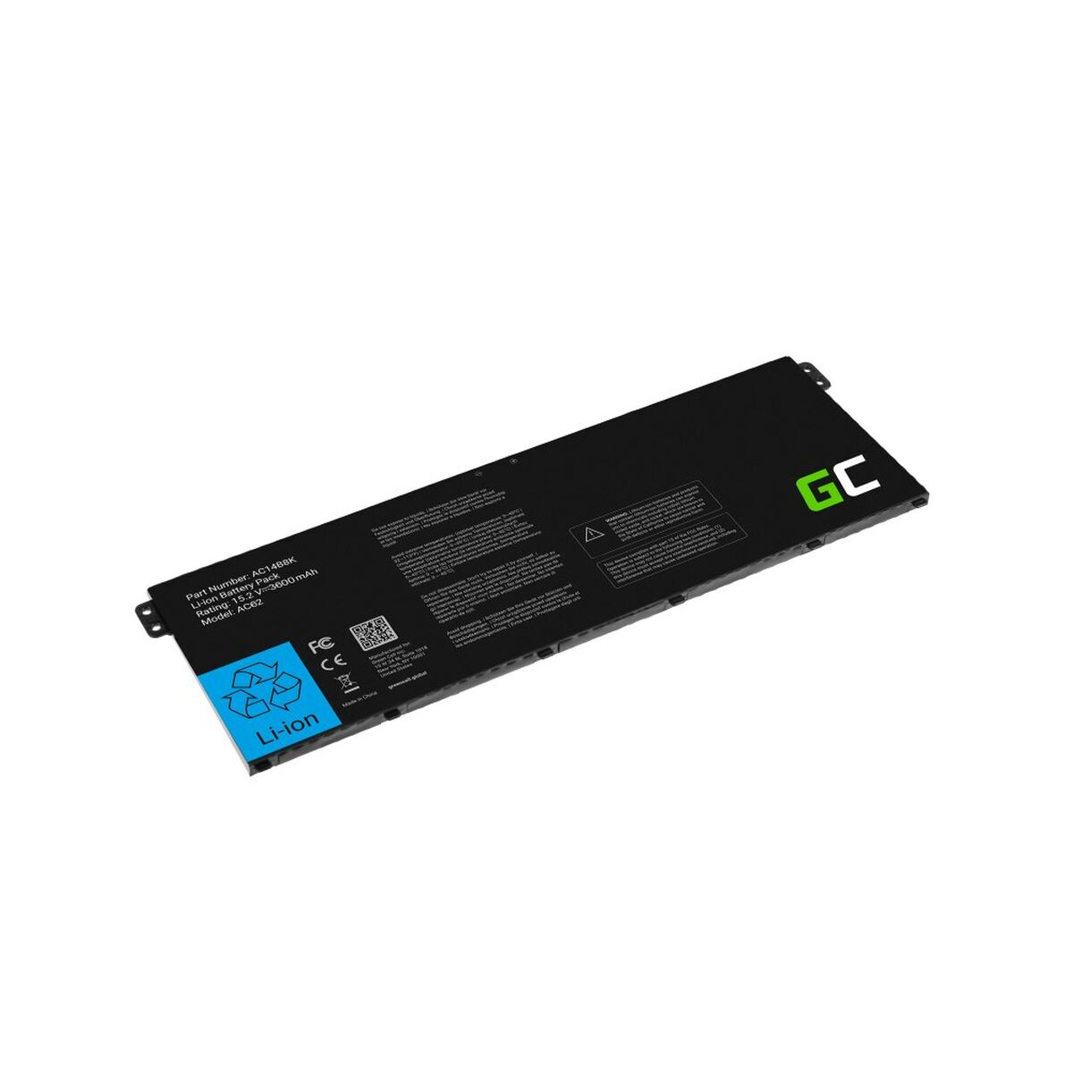 Batería para Portátil Green Cell AC62 Negro 3600 mAh