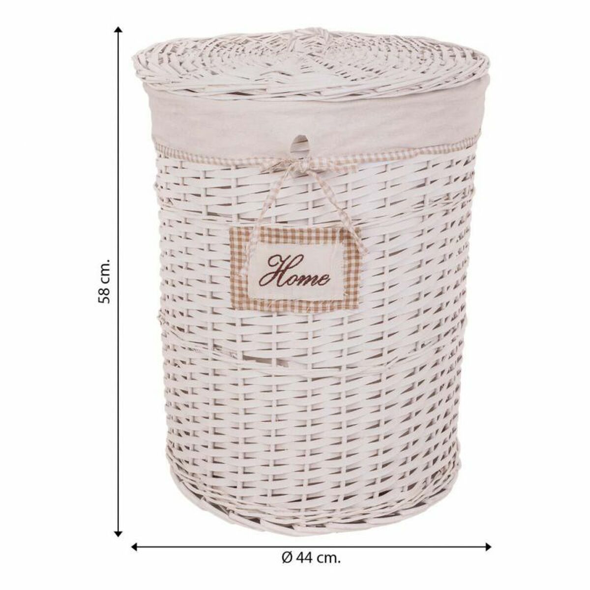 Cesto para la Ropa Alexandra House Living Blanco Mimbre Madera de sauce 44 x 58 x 44 cm 29 x 19 x 29 cm 3 Piezas