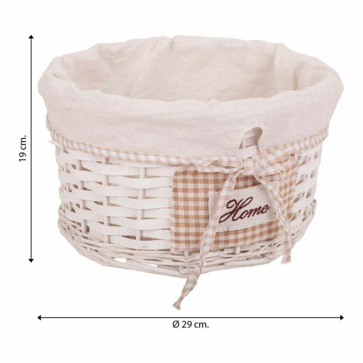 Cesto para la Ropa Alexandra House Living Blanco Mimbre Madera de sauce 44 x 58 x 44 cm 29 x 19 x 29 cm 3 Piezas