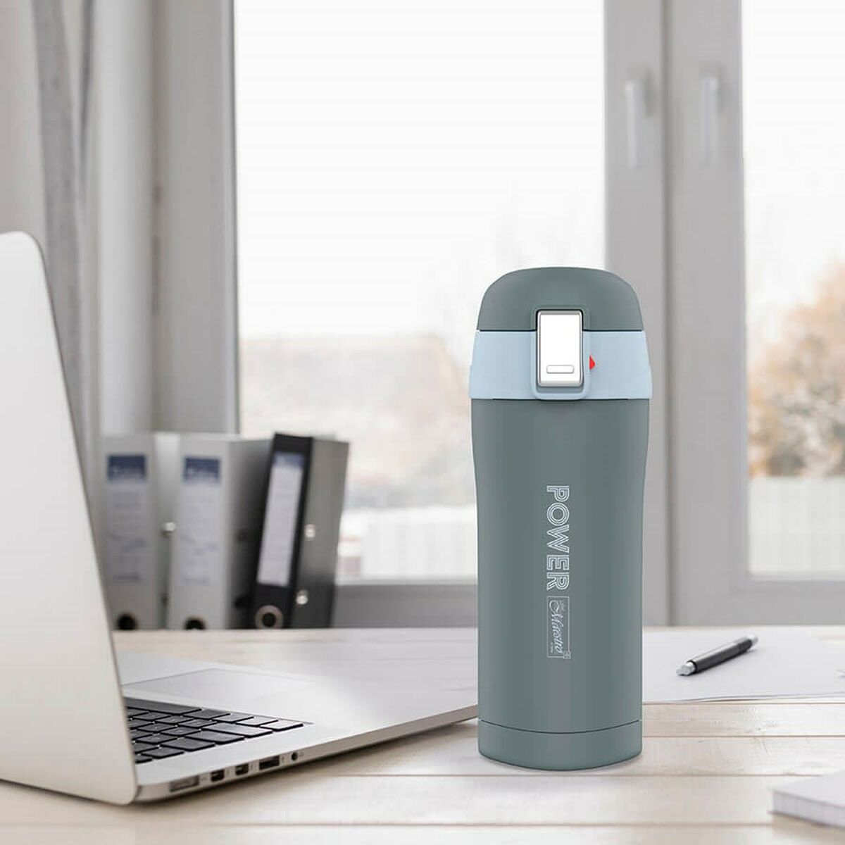 Termo Feel Maestro MR-1643-30B Gris Acero Inoxidable Caucho Plástico 300 ml