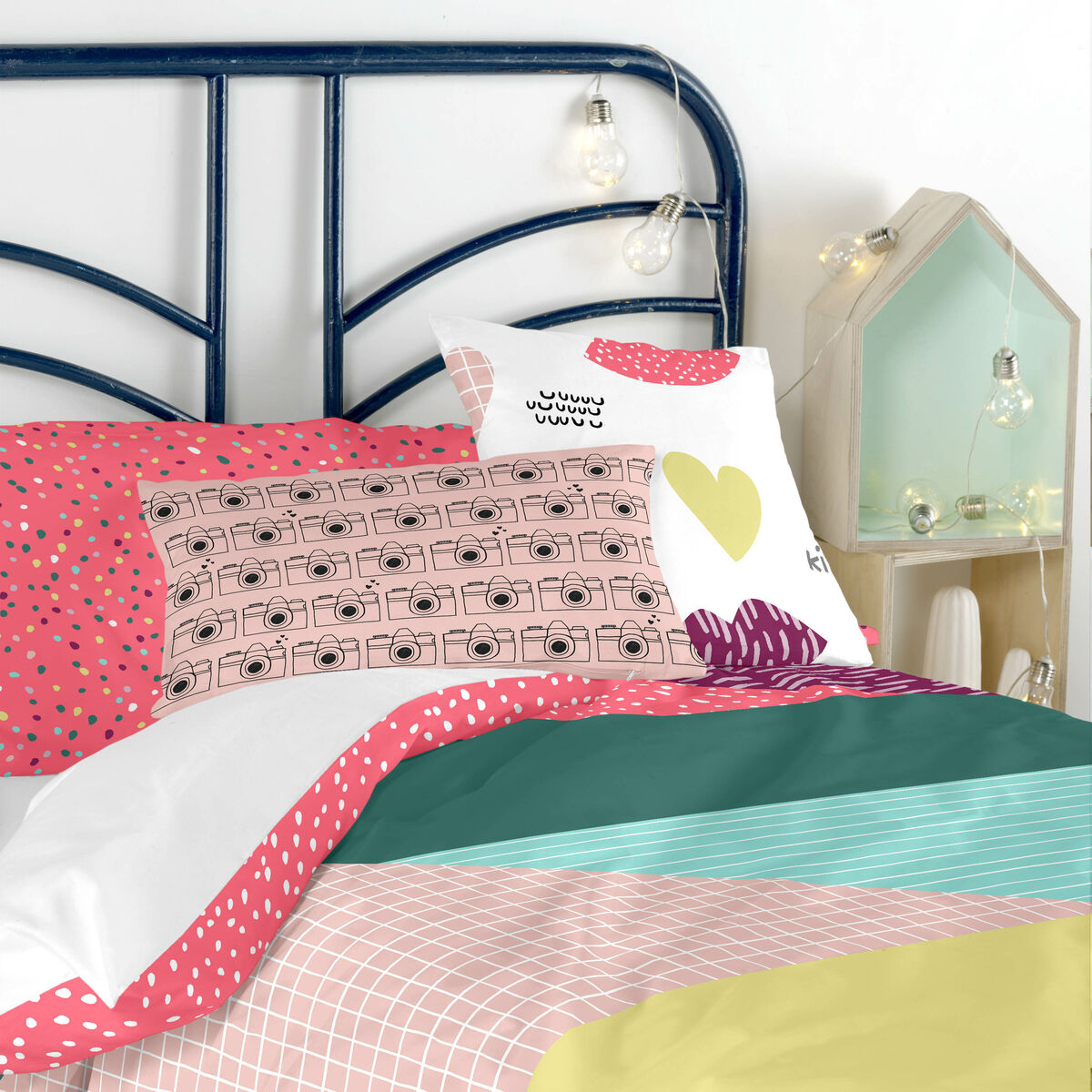 Funda de cojín HappyFriday BALENO TEEN Multicolor 50 x 30 cm 15 x 1 x 38 cm