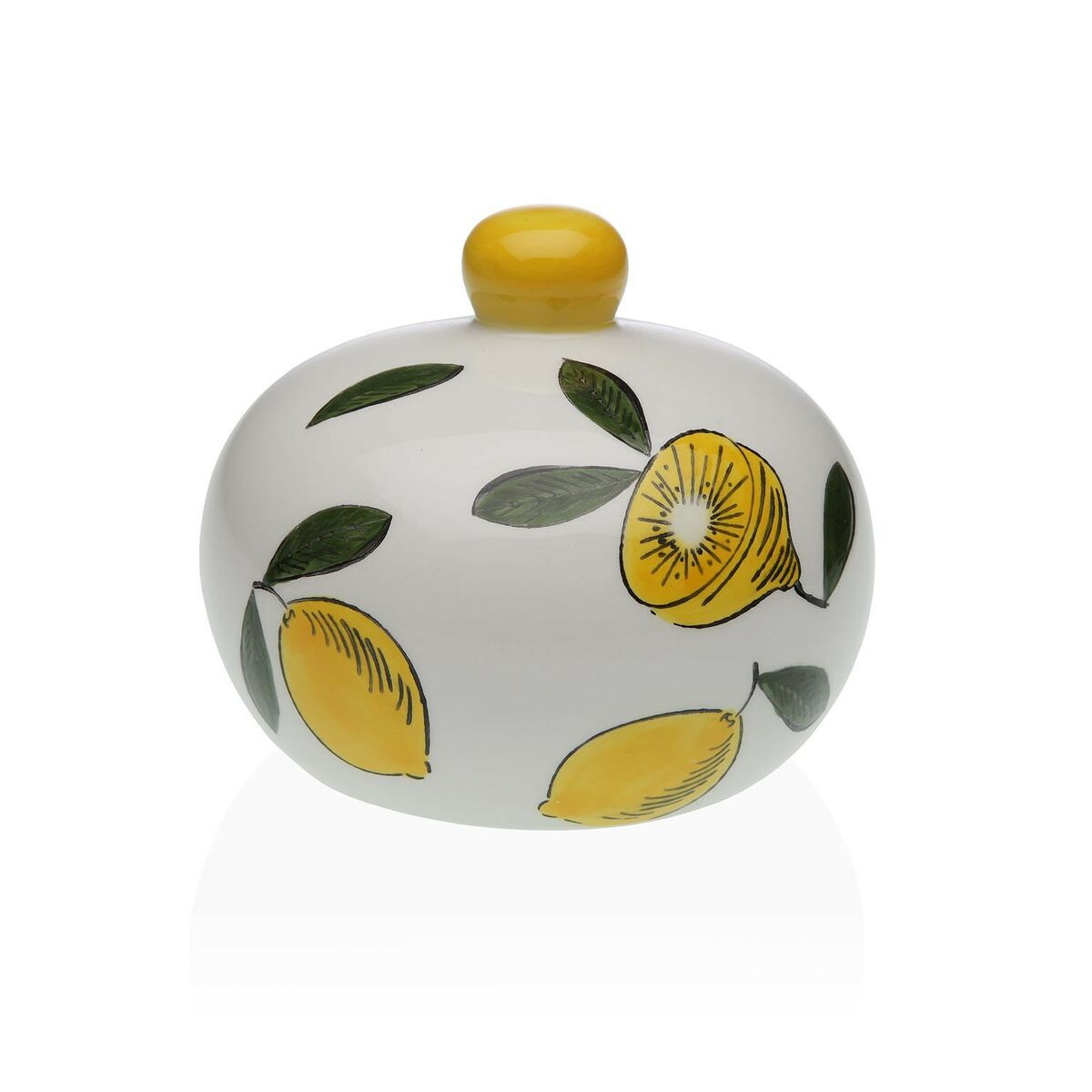 Portaestropajos para Fregadero Versa Cerámica Dolomita 11 x 10 x 11,5 cm Limón