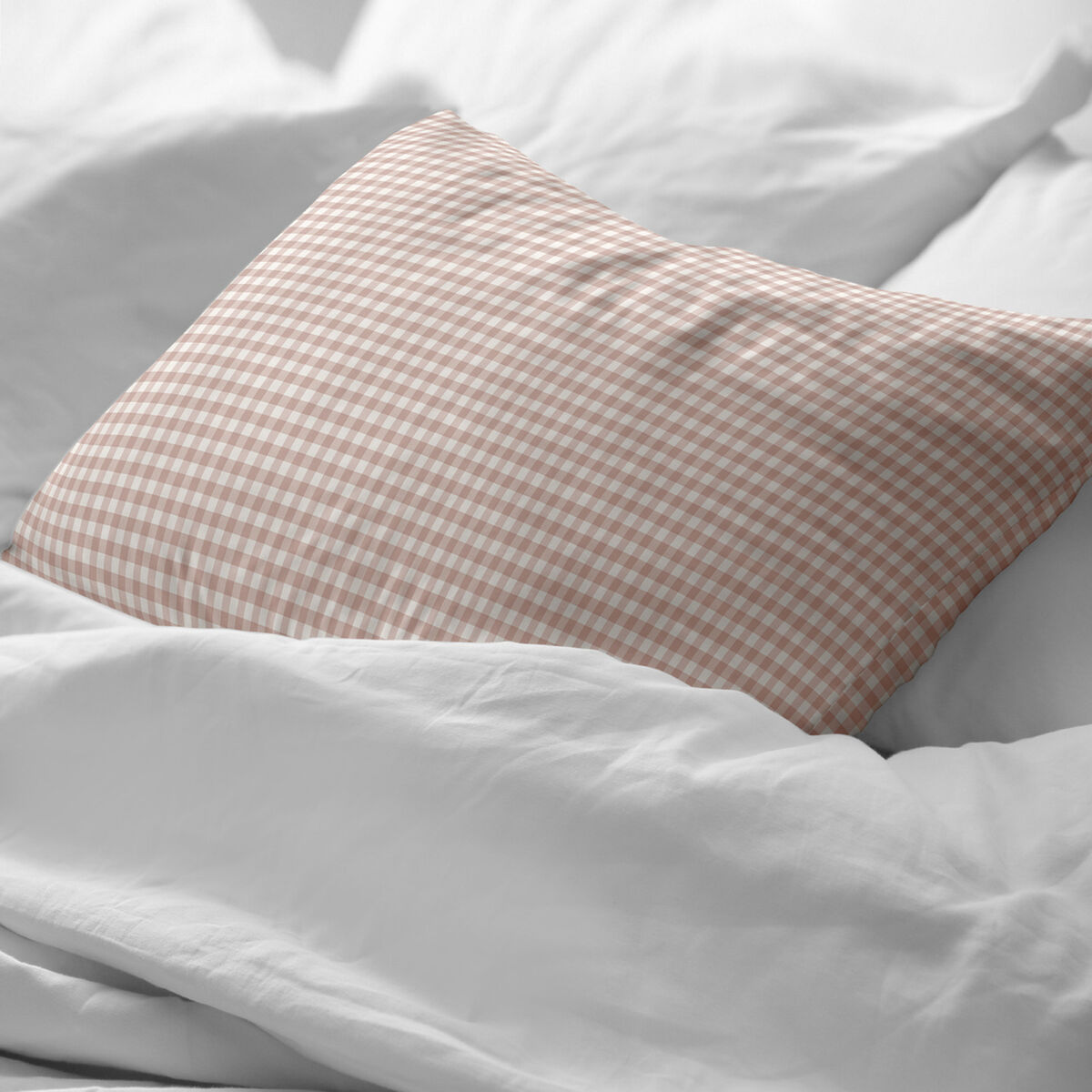 Funda de almohada Kids&Cotton Vichy Rosa 30 x 50 cm