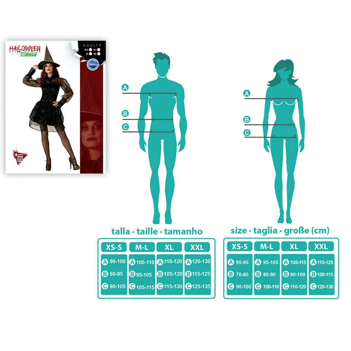 Disfraz para Adultos Bruja XL