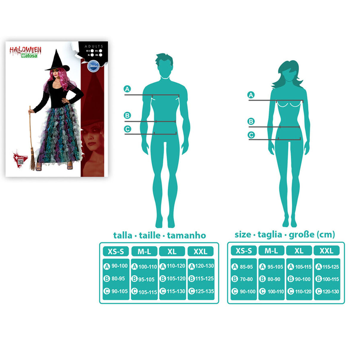 Disfraz para Adultos Bruja XS/S