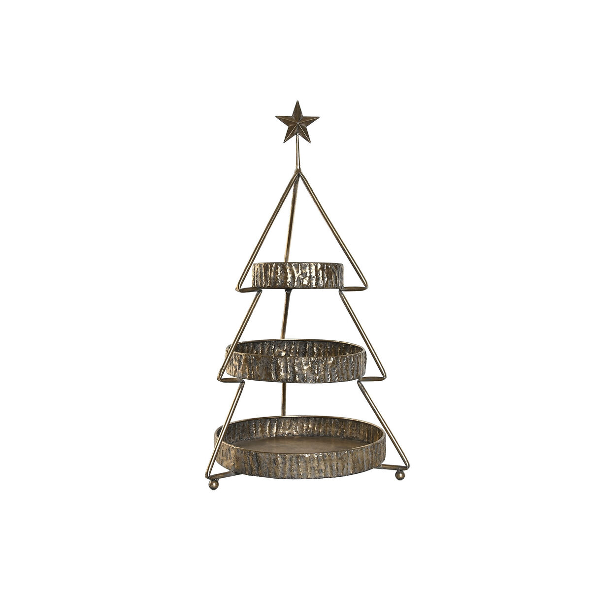 Frutero Home ESPRIT Dorado Metal 43 x 43 x 79 cm Árbol de Navidad