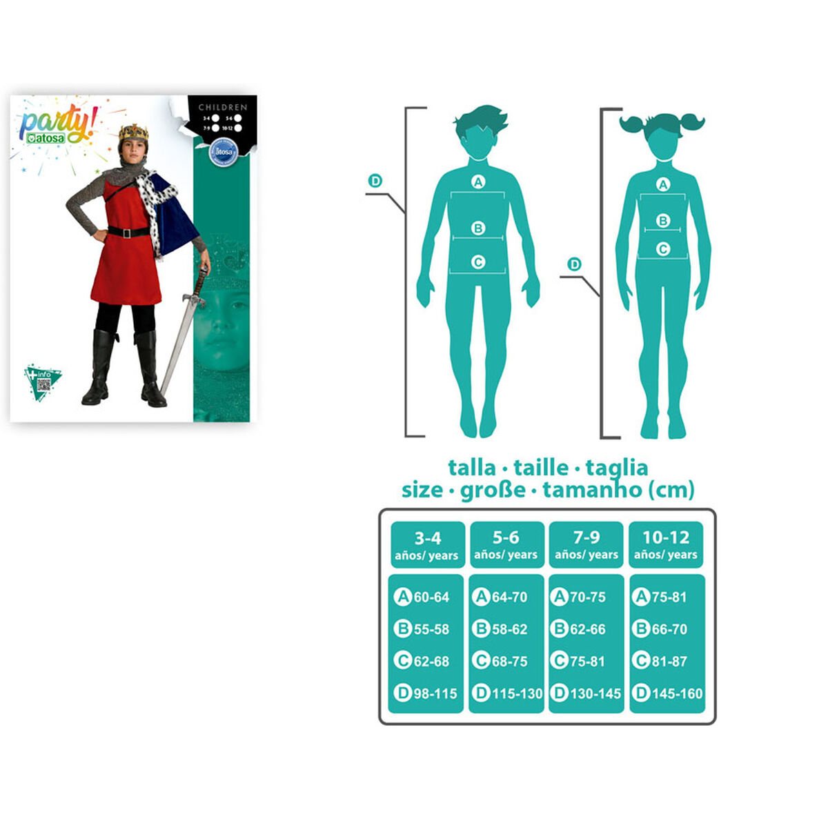 Disfraz para Niños Rey Medieval 5-6 Años