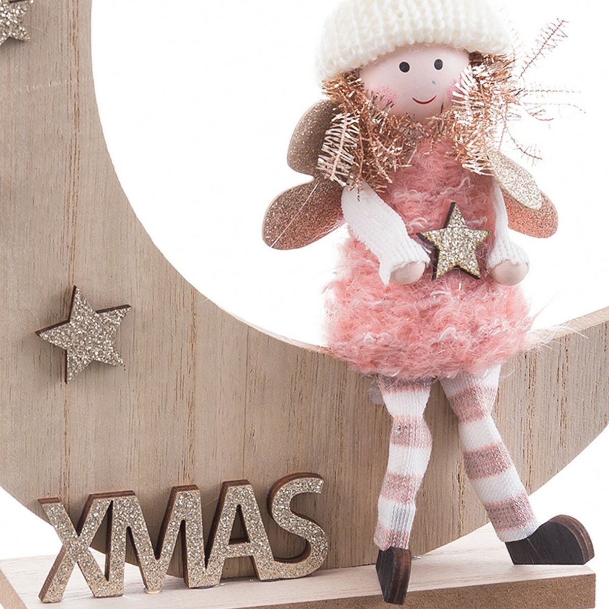 Figura Decorativa Rosa Natural Luna 20 x 5 x 22 cm