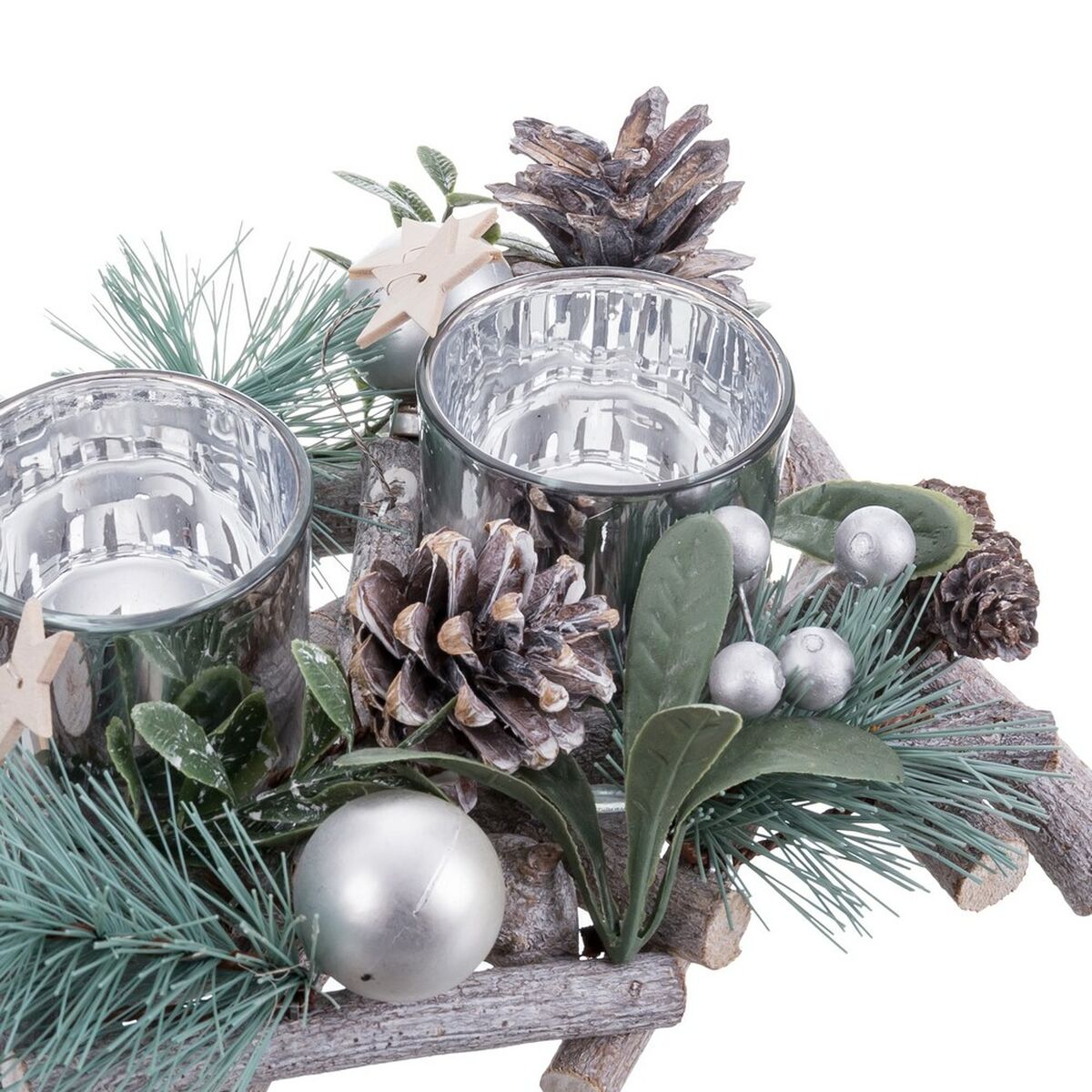 Portavelas Navideño Multicolor 20 x 14 x 8 cm