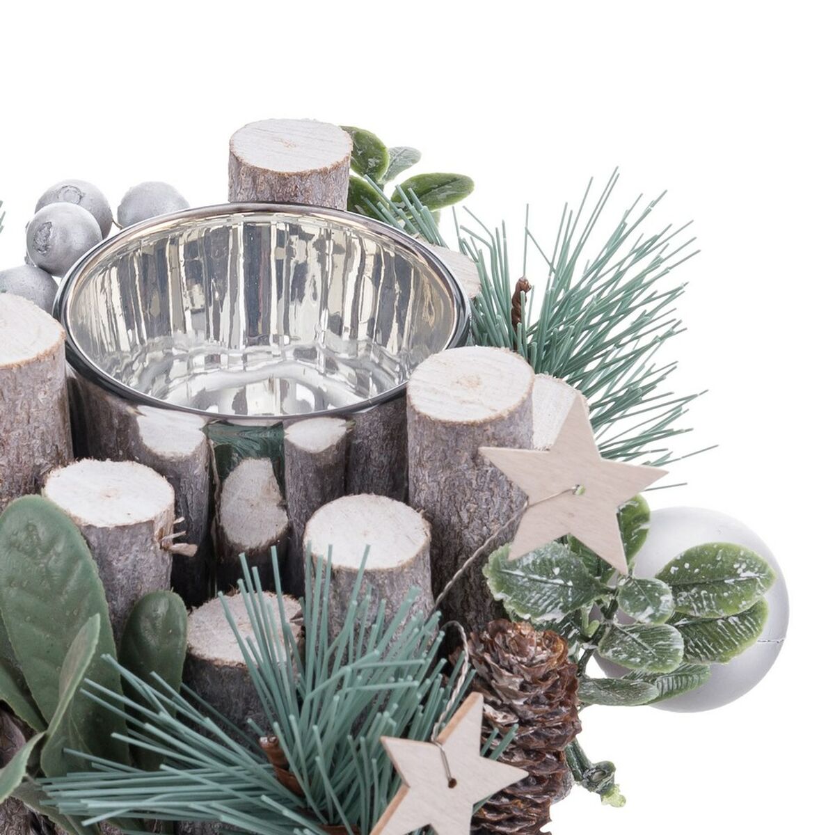 Portavelas Navideño Multicolor 13 x 13 x 8 cm