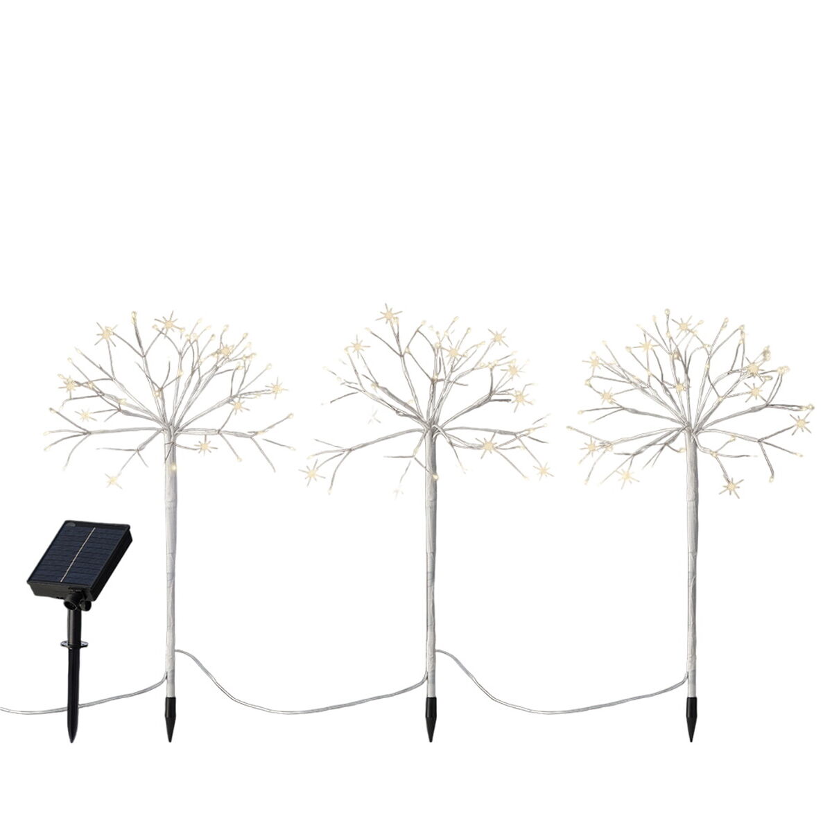 Set de estacas solares de jardín Lumineo Blanco Navidad Mini (3 Piezas)