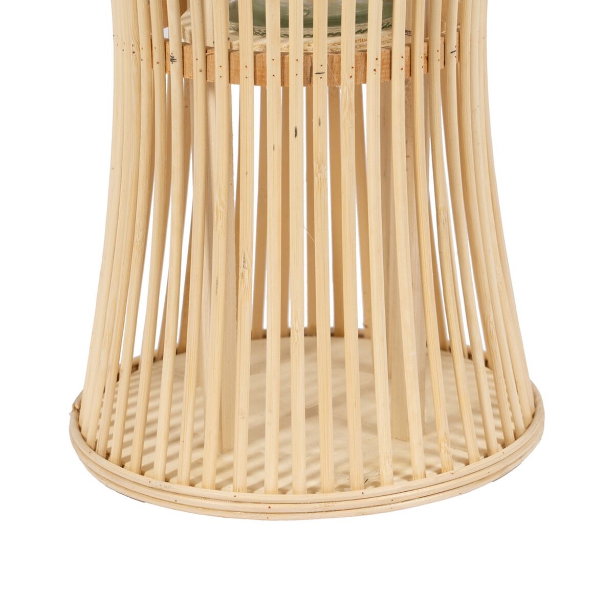 Farol Natural Bambú Cristal 16 x 16 x 40 cm