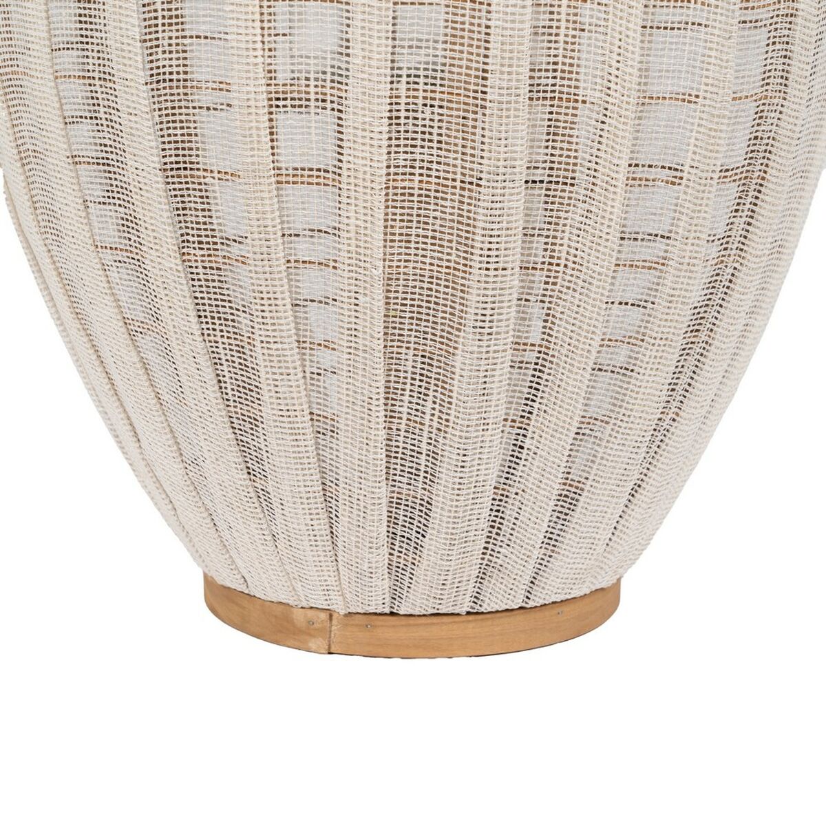 Farol Beige Natural Bambú Cristal 36 x 36 x 56 cm
