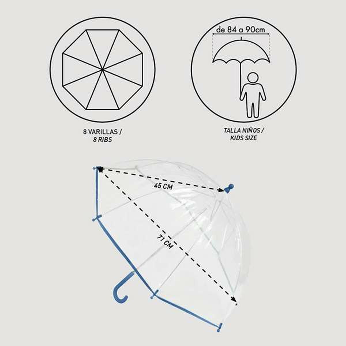 Paraguas Burbuja Minnie Mouse 2400-0512 Rojo 100 % POE 45 cm